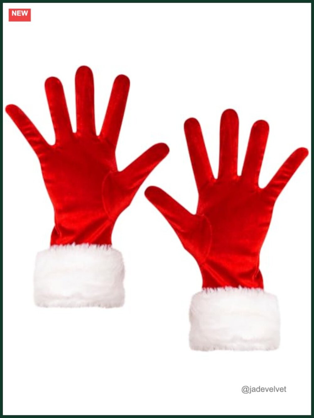 Velvet Santa Claus Gloves Faux Fur Trim Christmas Cosplay Costume